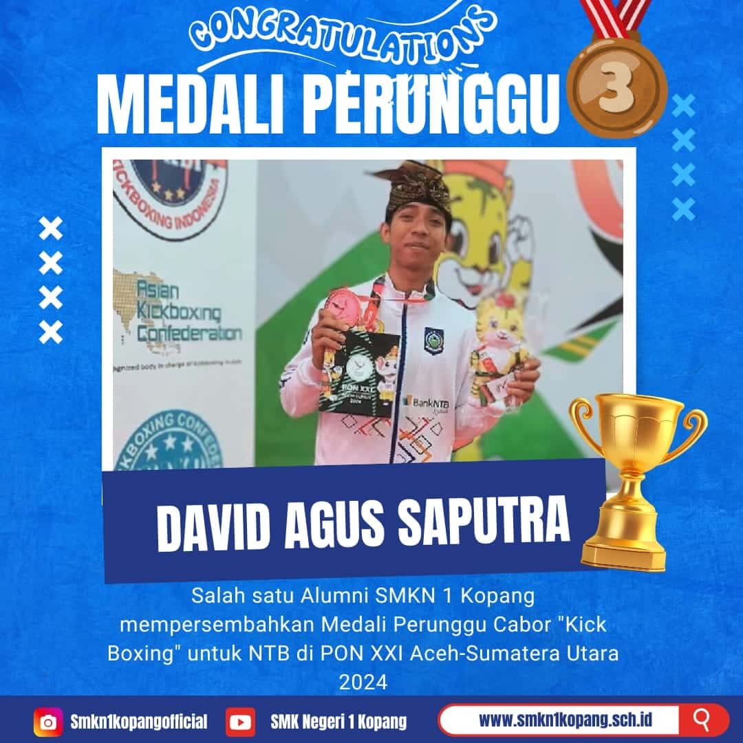 David Agus Saputra Alumni dari SMKN 1 Kopang Berhasil Meraih Medali Perunggu di PON XXI Aceh-Sumatera Utara 2024