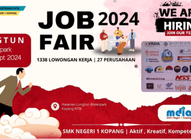 SMKN 1 Kopang bekerja sama dengan Dinas Tenaga Kerja dan Transmigrasi (Disnakertarans) NTB menyelenggarakan Job Fair selama dua hari